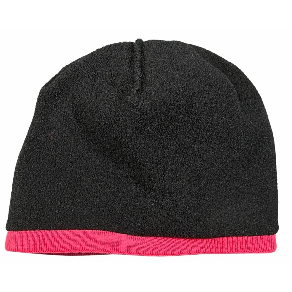 Rossignol Junior Beanie Pom Pom Fleece Lined Hat Girls OS Stars Pink Metallic